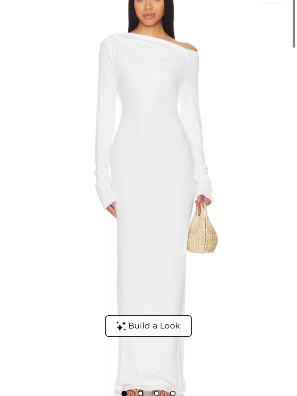 REVOLVE White One-Shoulder Long Sleeve Maxi Dress